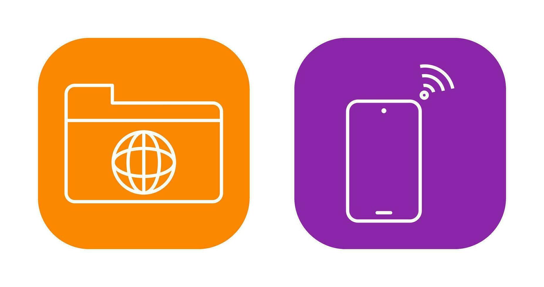 network folder and connected device Icon vector
