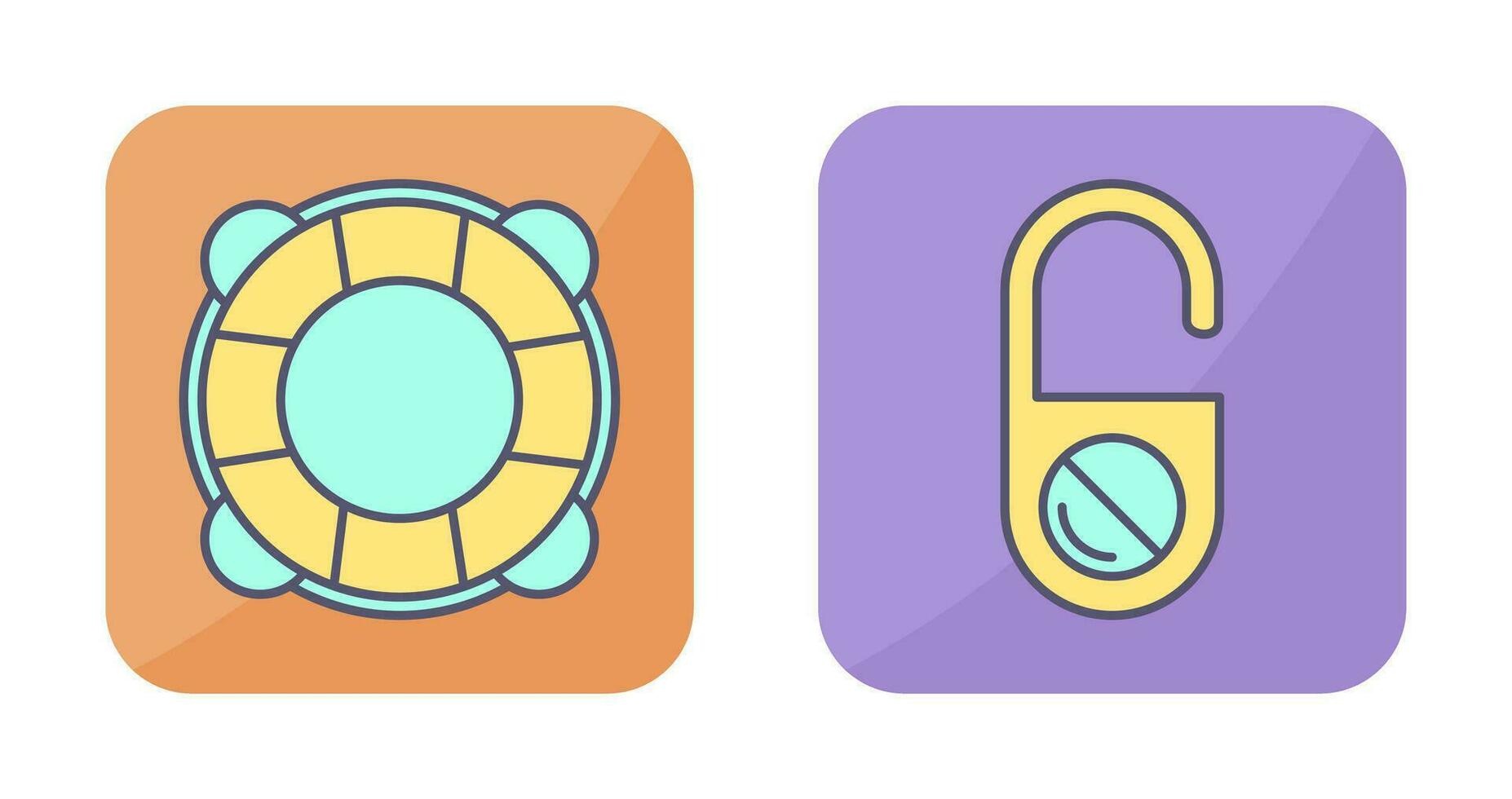 Life Preserver and Do Not Disturb Icon vector