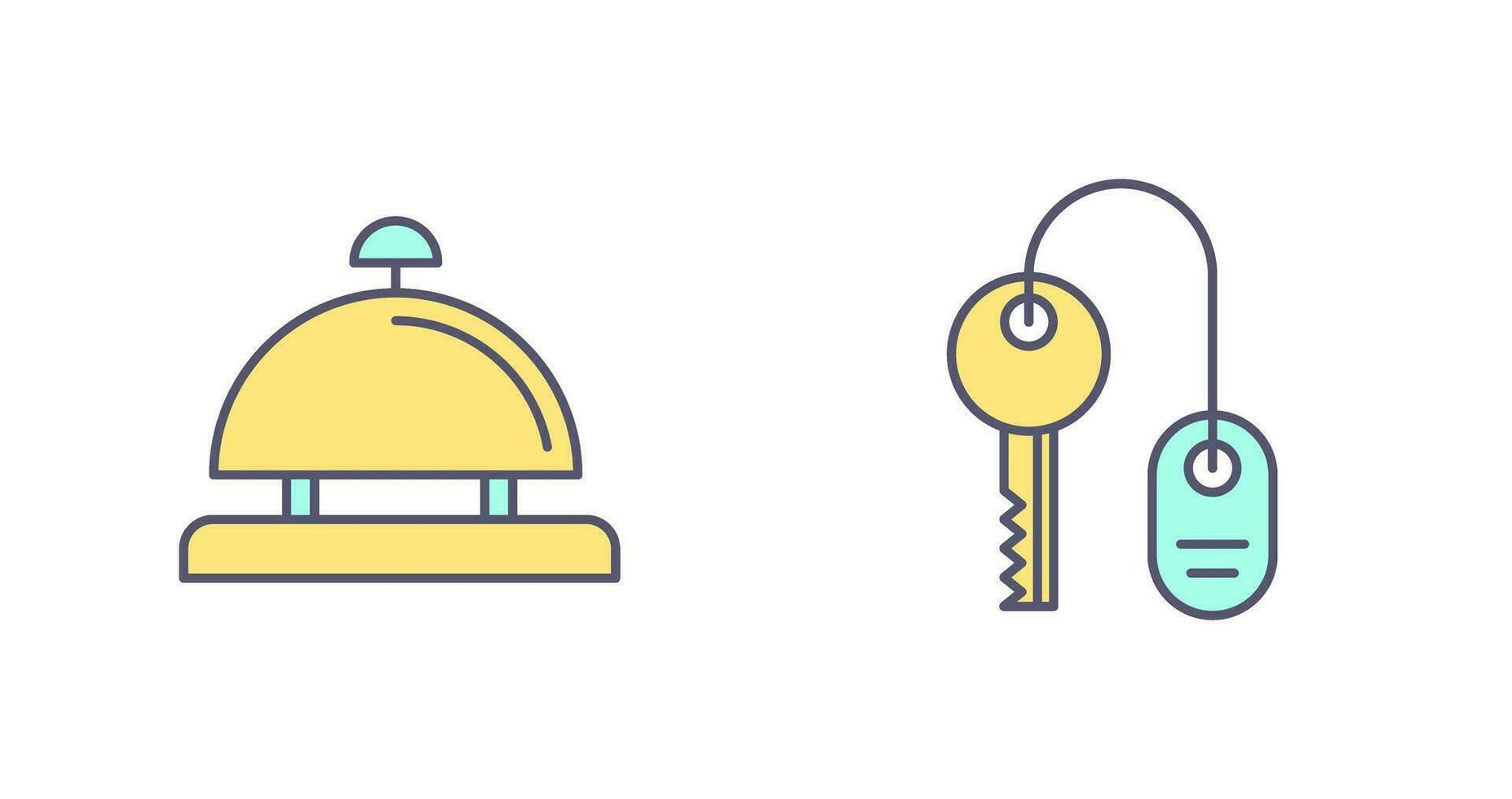 Room key and Desk Bell Icon vector