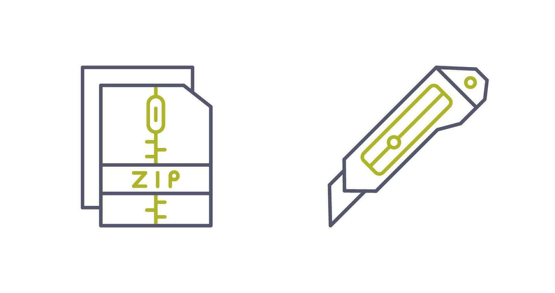 Cutter and Zip File Icon vector