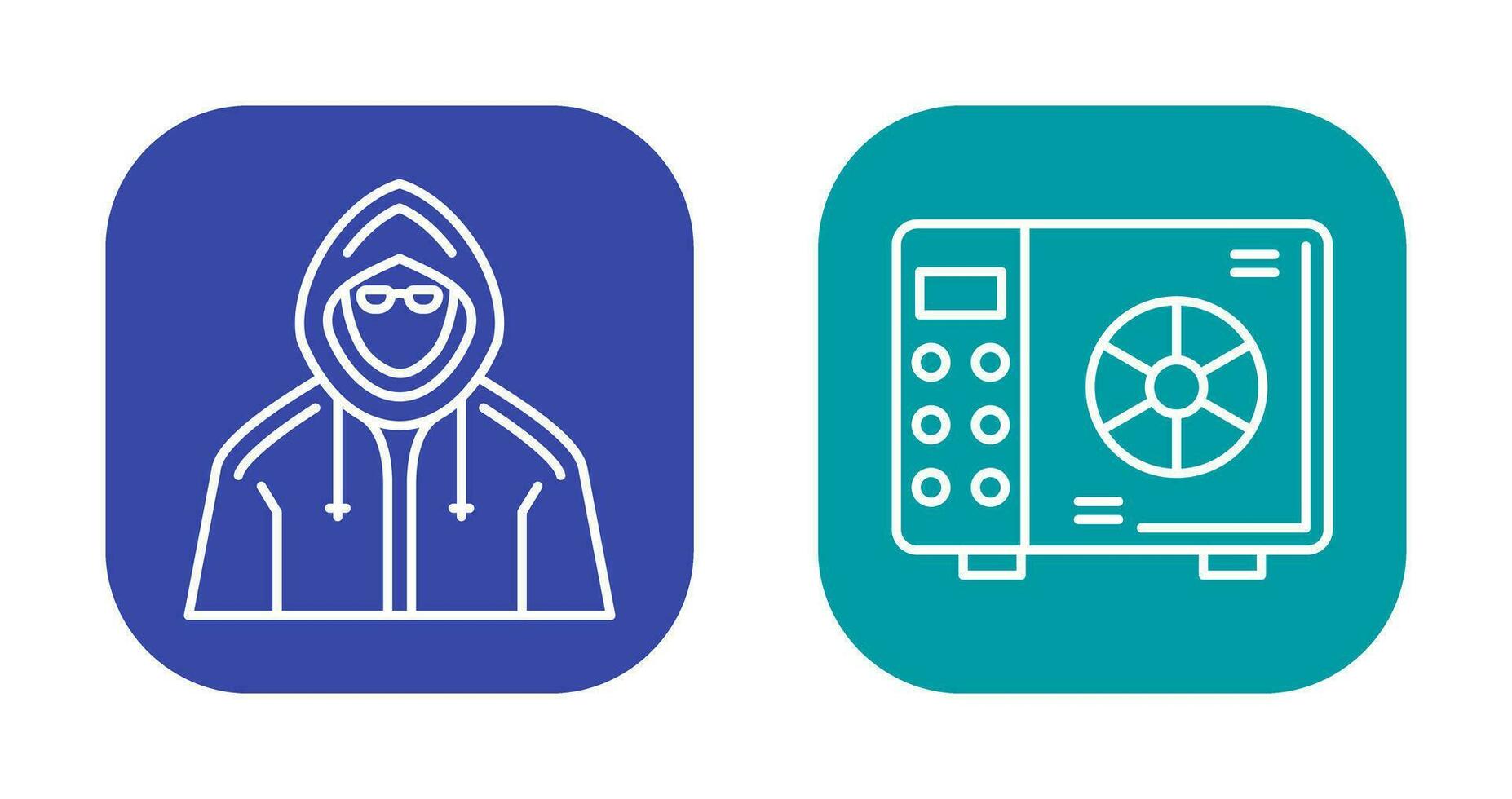 Safe Box and  Hacker Icon vector