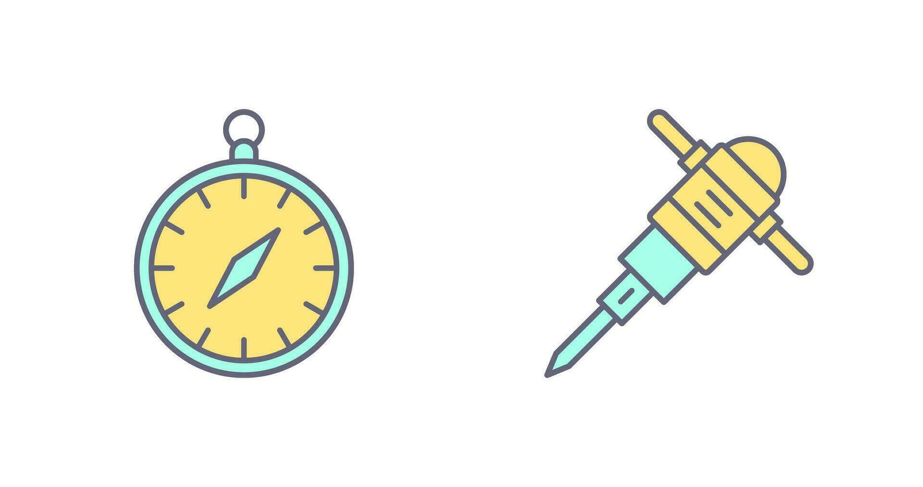 Compass and Drilling Icon vector