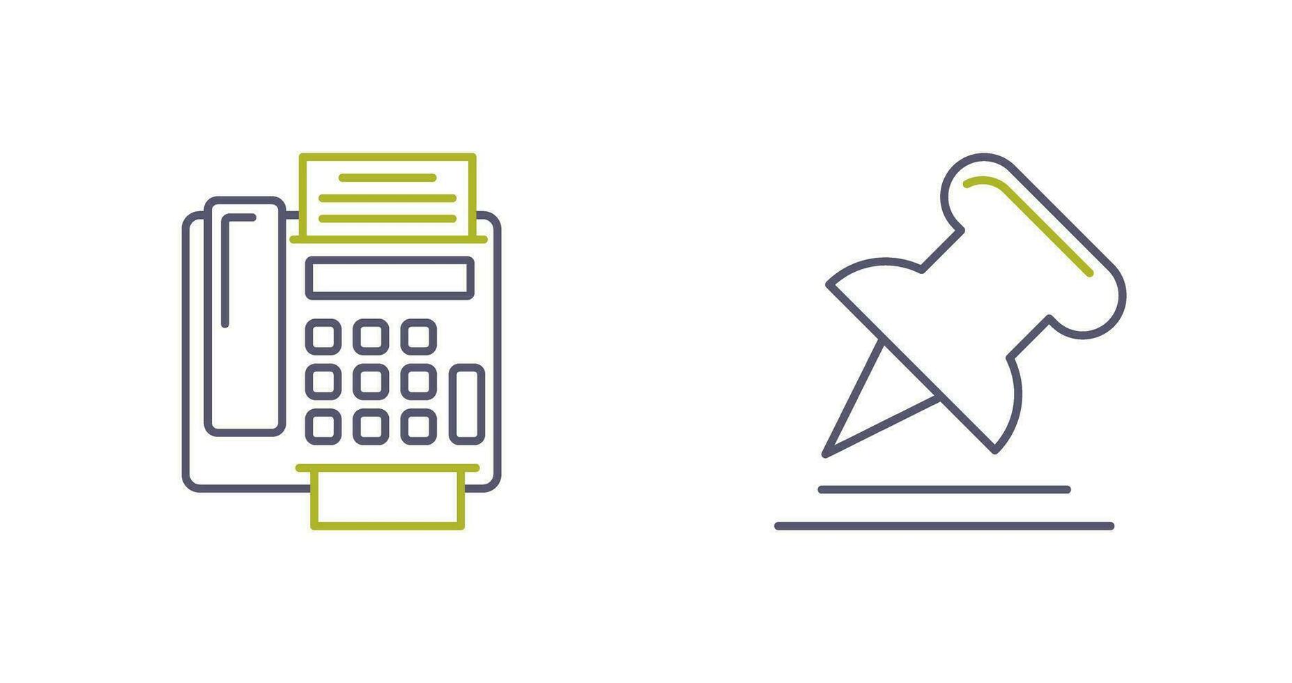 Fax Machine and Pin Icon vector