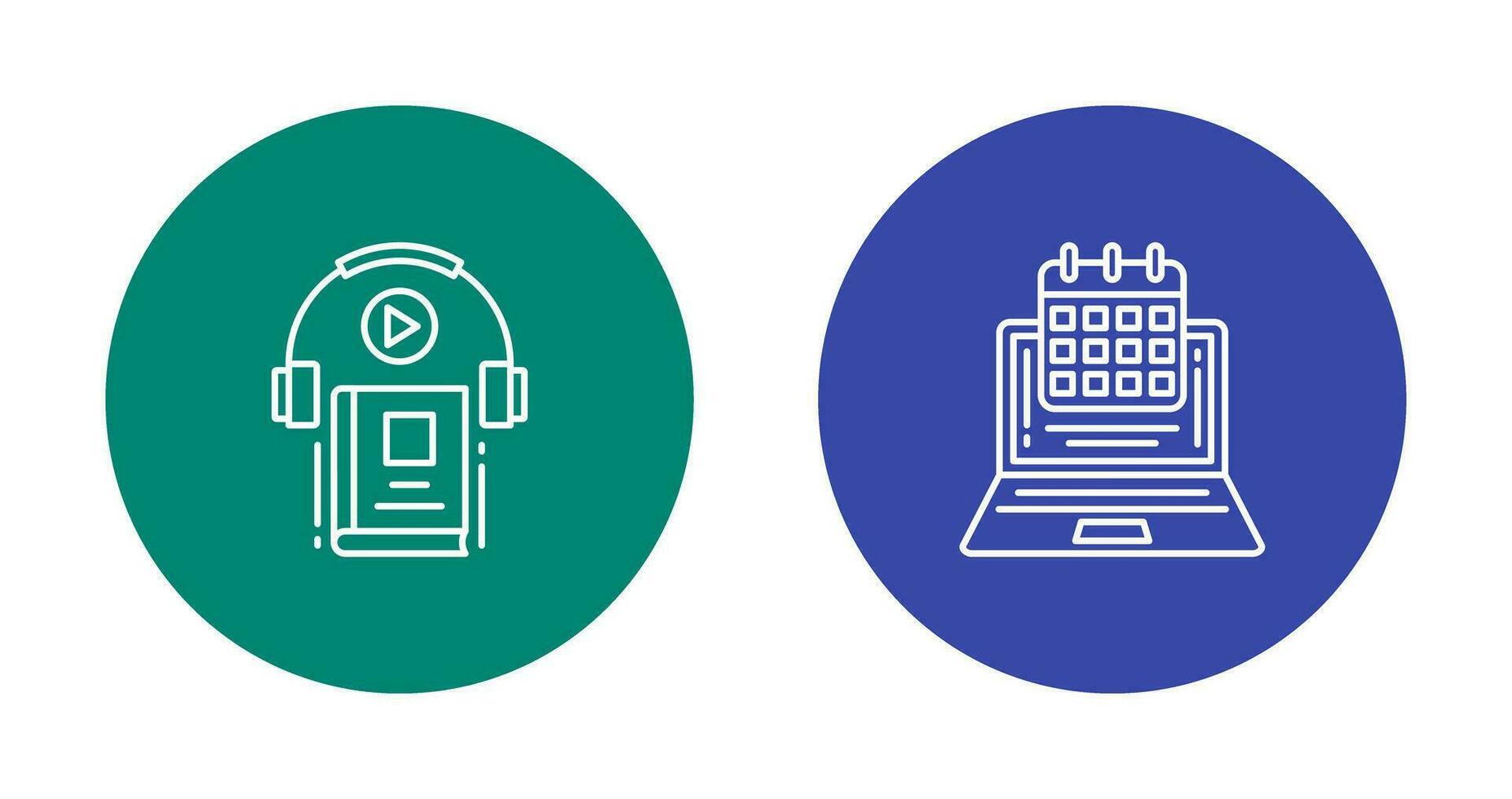 Timetable and Audio Book Icon vector