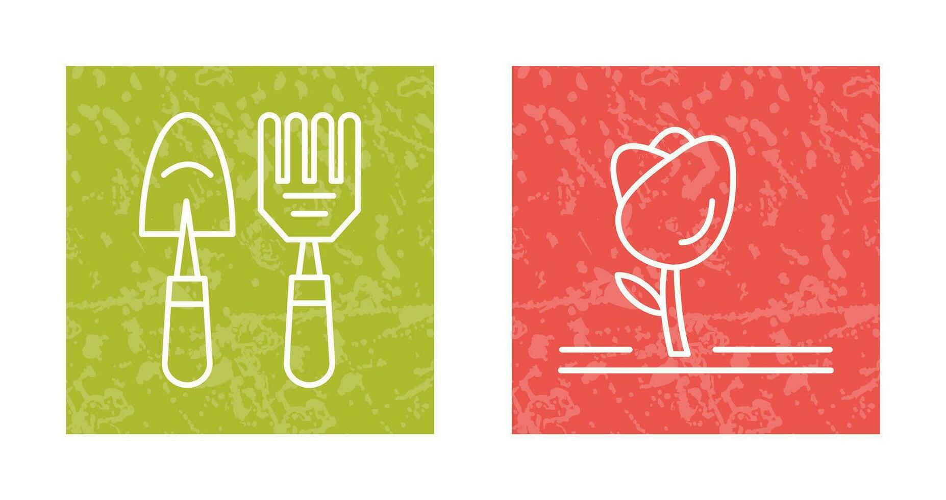 Gardening Tools and Tulip Icon vector