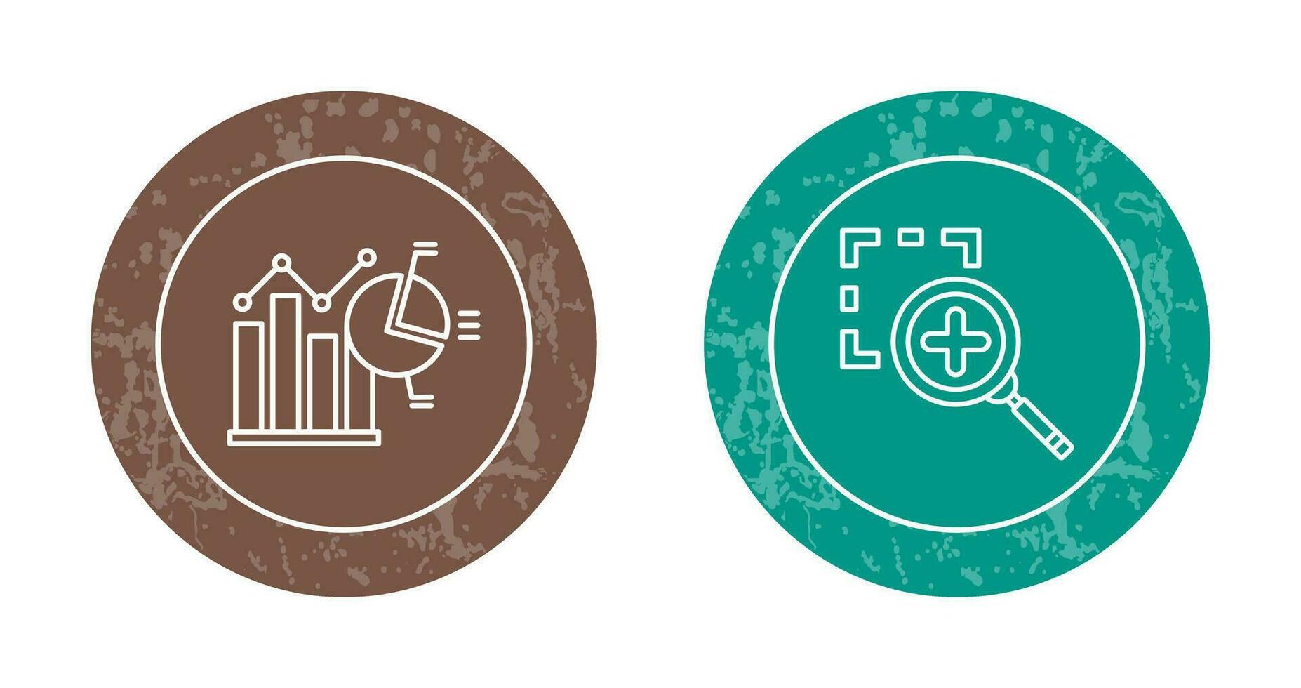 Bar Chat and Zoom In Icon vector
