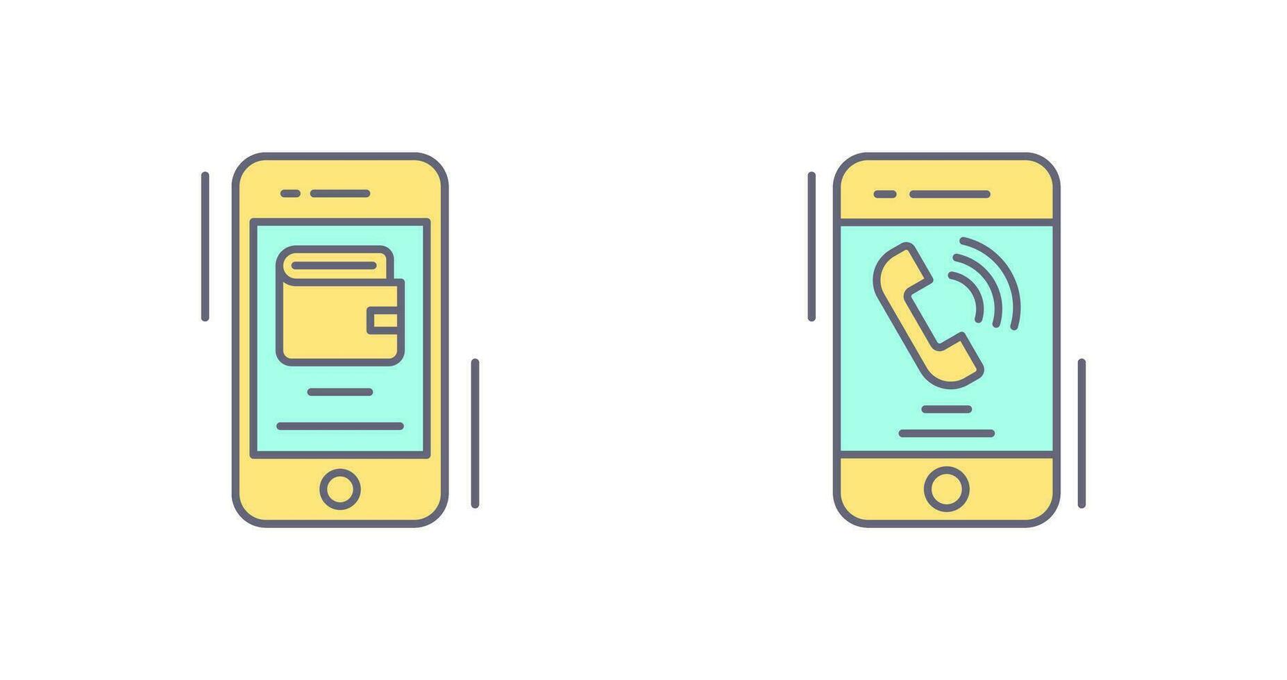 E wallet and Incoming Call Icon vector