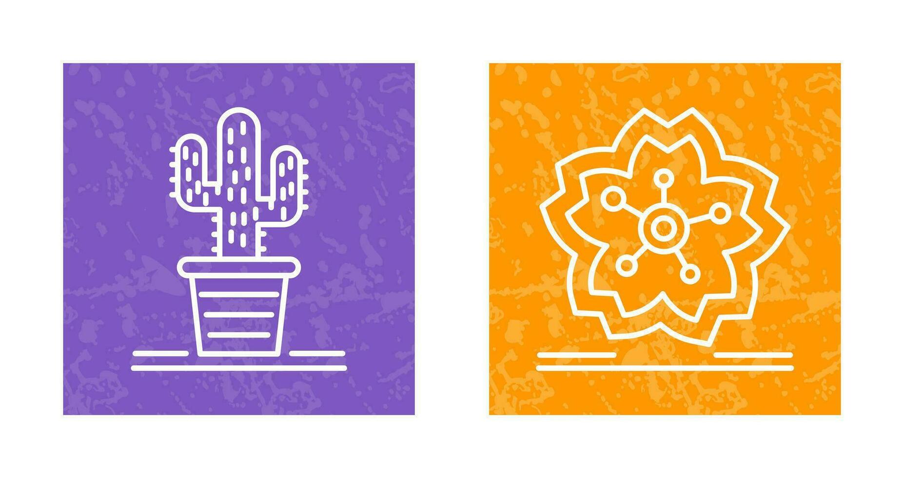 Cactus and Cherry Blossom Icon vector