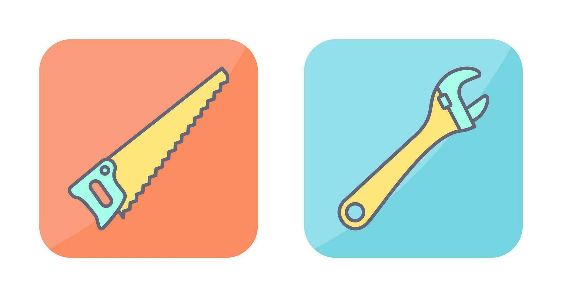 Saw and Wrench Icon vector