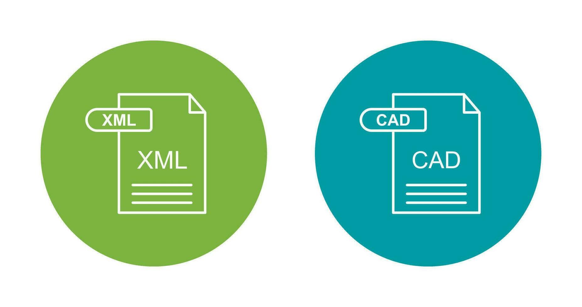 XML and CAD Icon vector