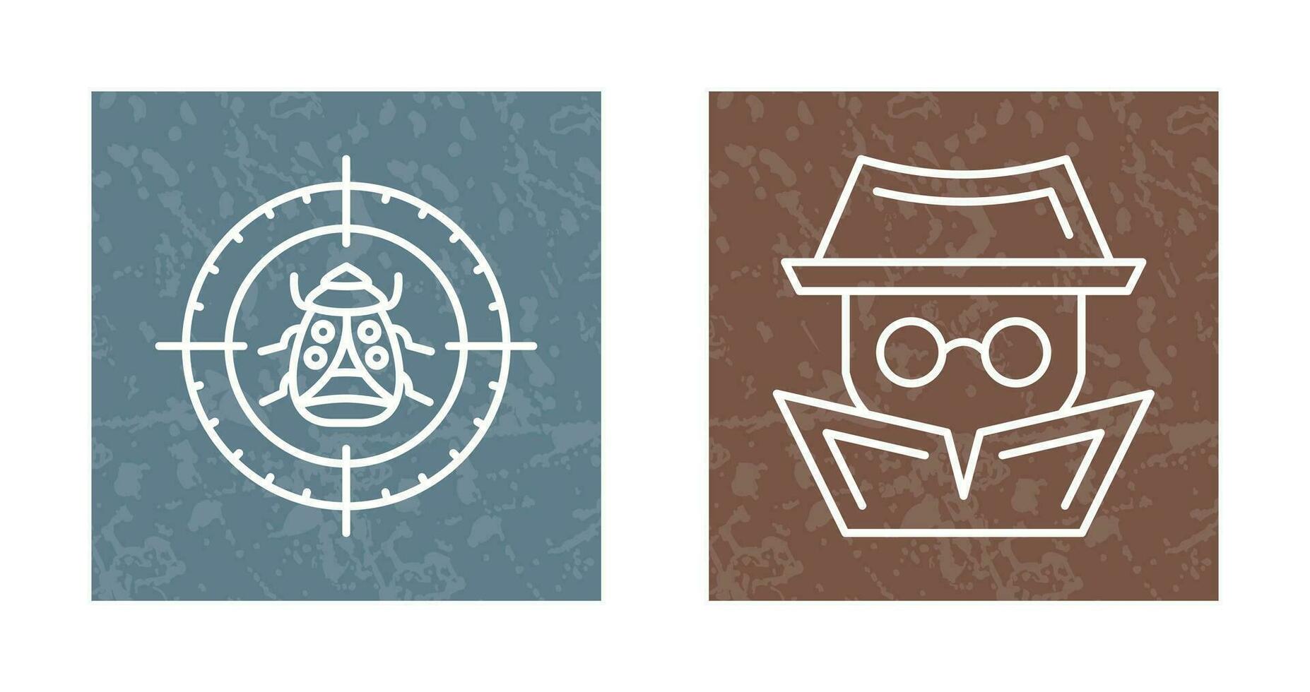 Bug Target and Hacker Icon vector