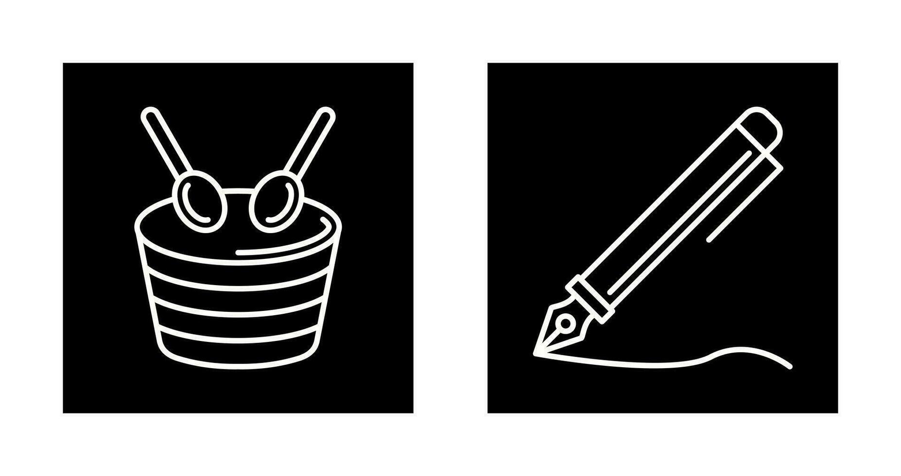 Drum and Pen Icon vector