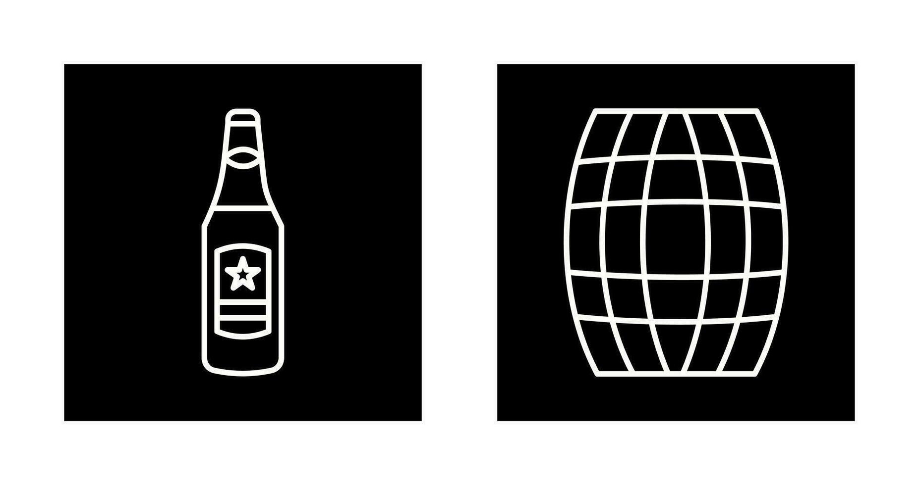 Beer Bottle and Barrel Icon vector