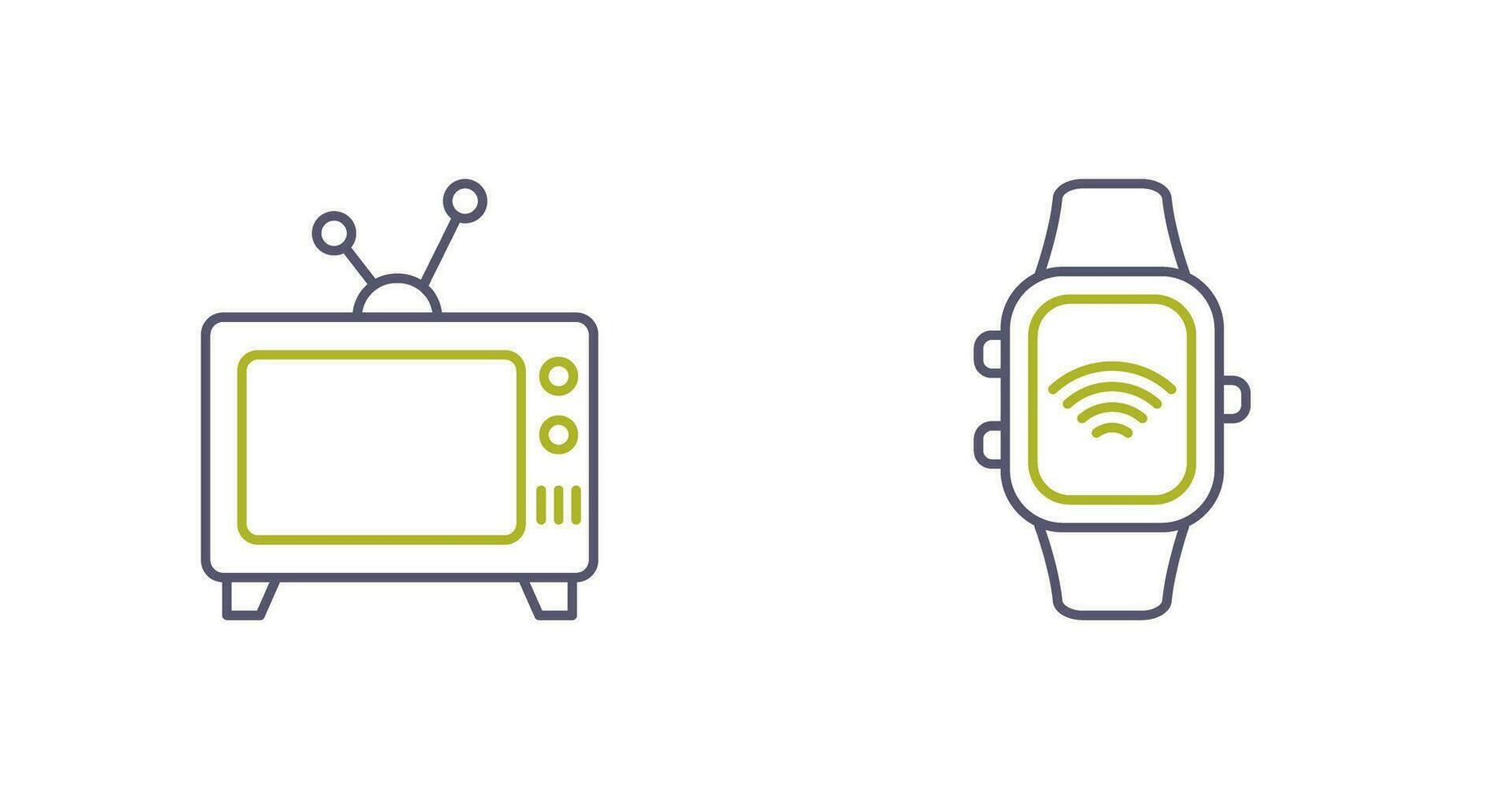 televisión y inteligente reloj icono vector