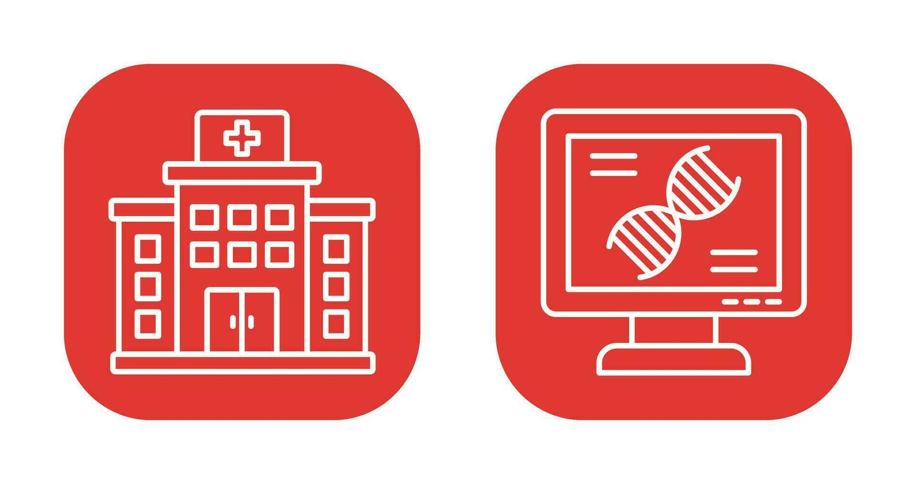 Dna and Hospital Icon vector