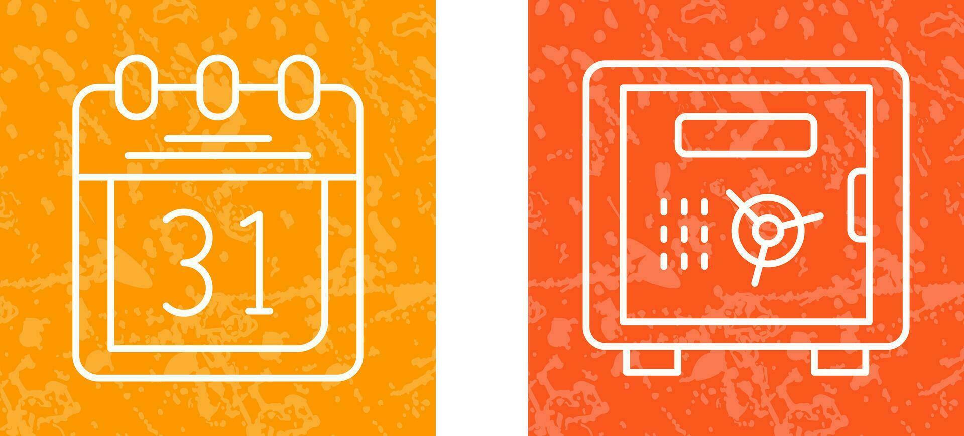 Calendar and Safe Box Icon vector