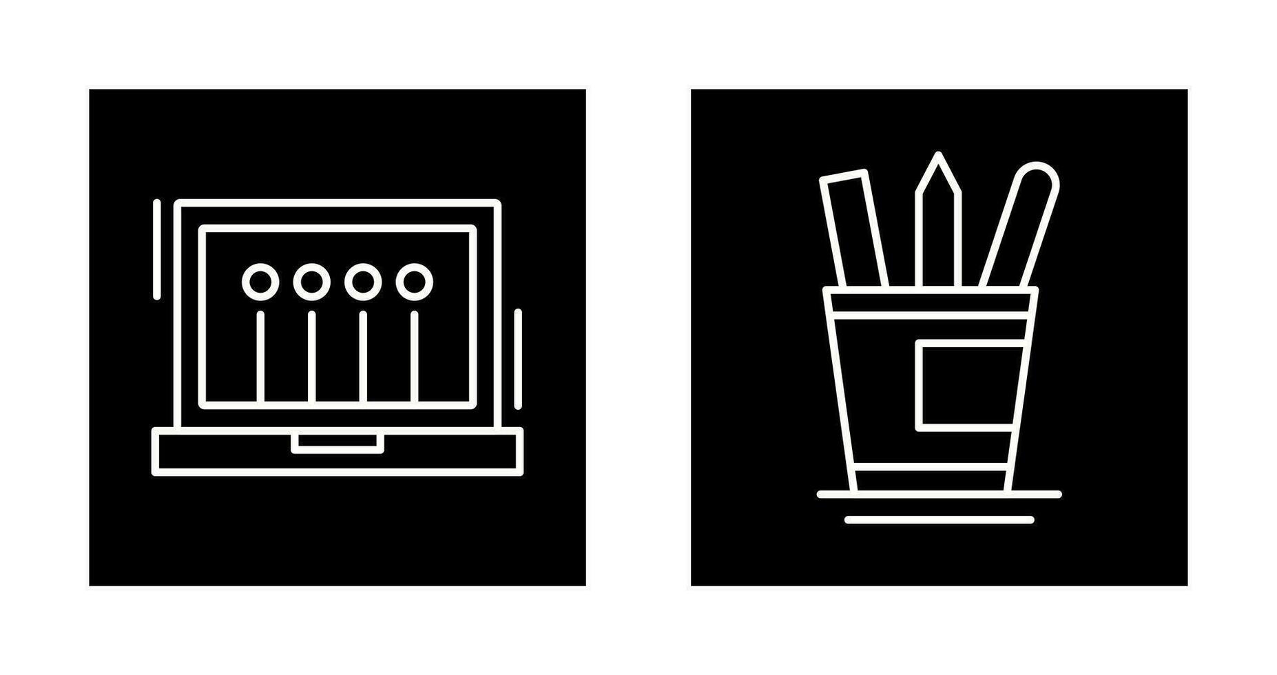 Laptop and HirStationerye Icon vector