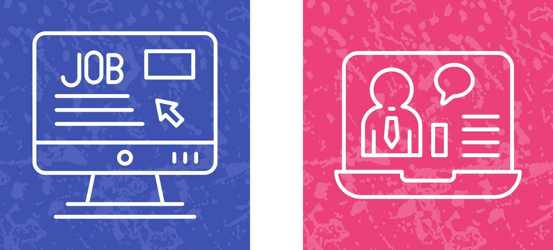 Online Job and Online Job Interview Icon vector