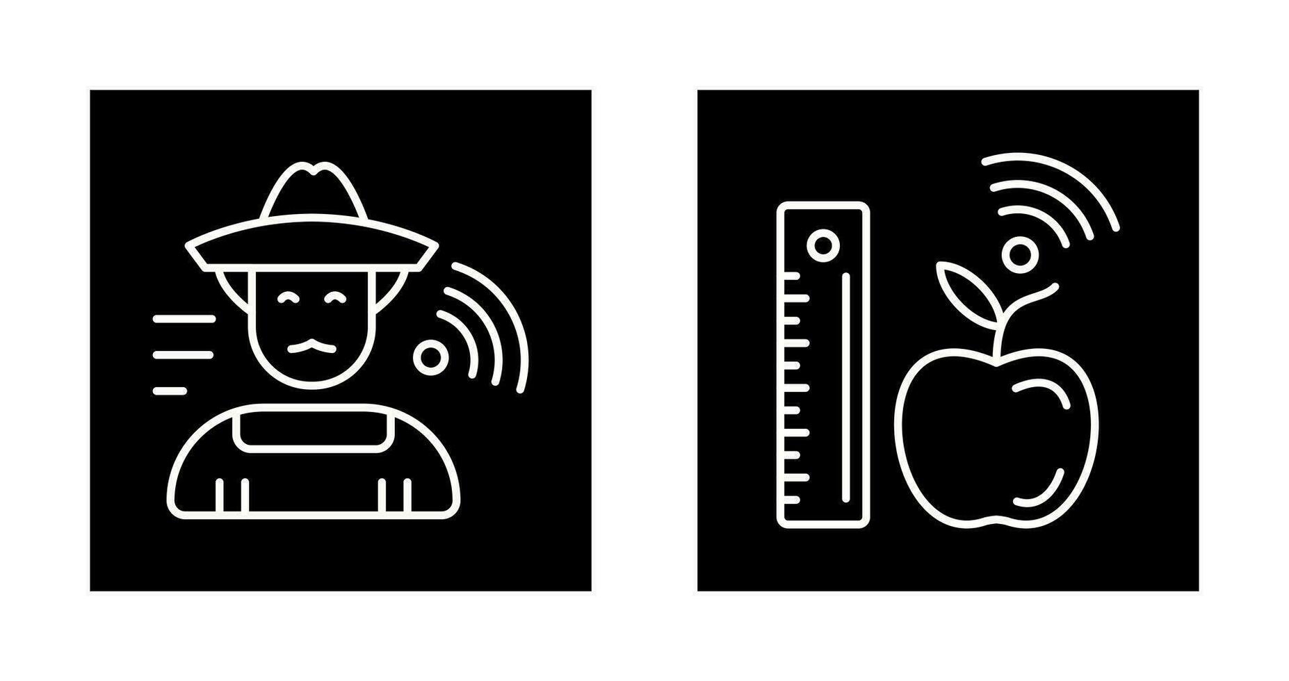 Farmer and Measure and Measure Icon vector