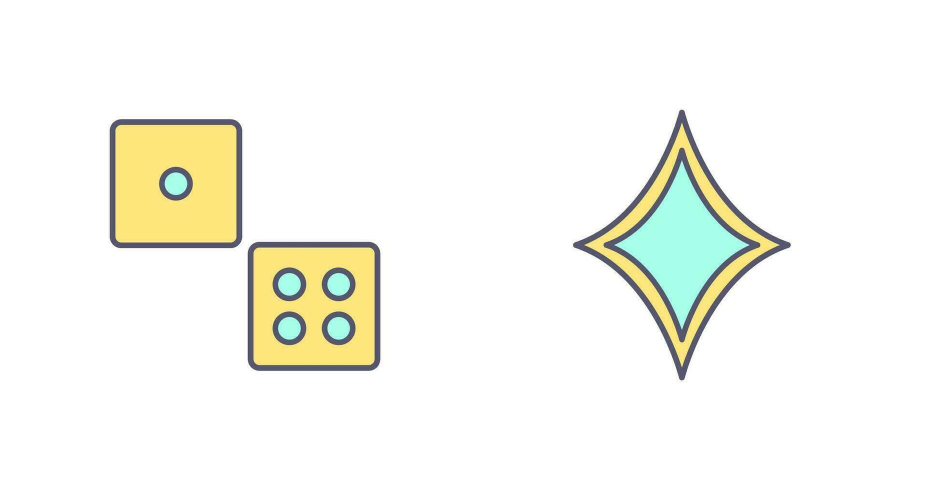 dice and diamond and  Icon vector