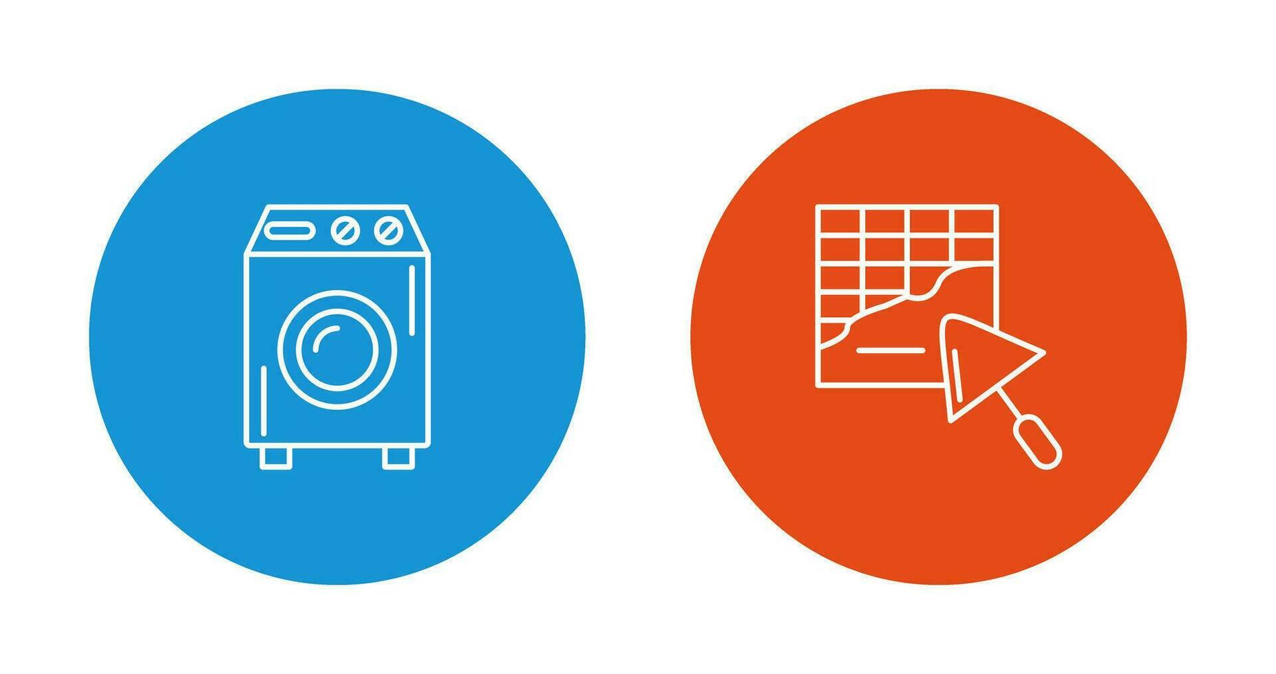 Washing Machine and Plastering Icon vector