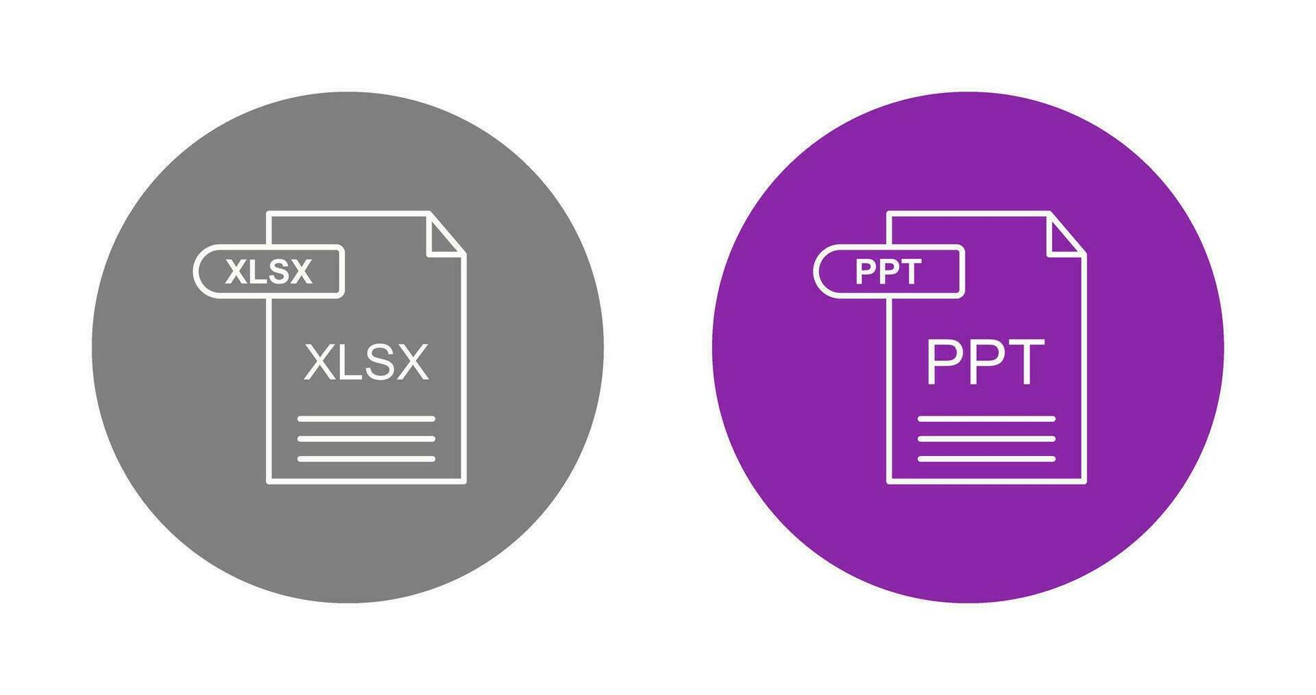 XLSX and PPT Icon vector