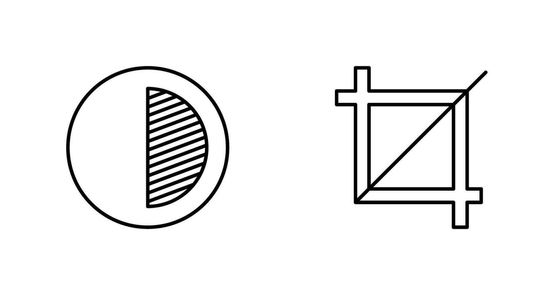 contrast and crop Icon vector