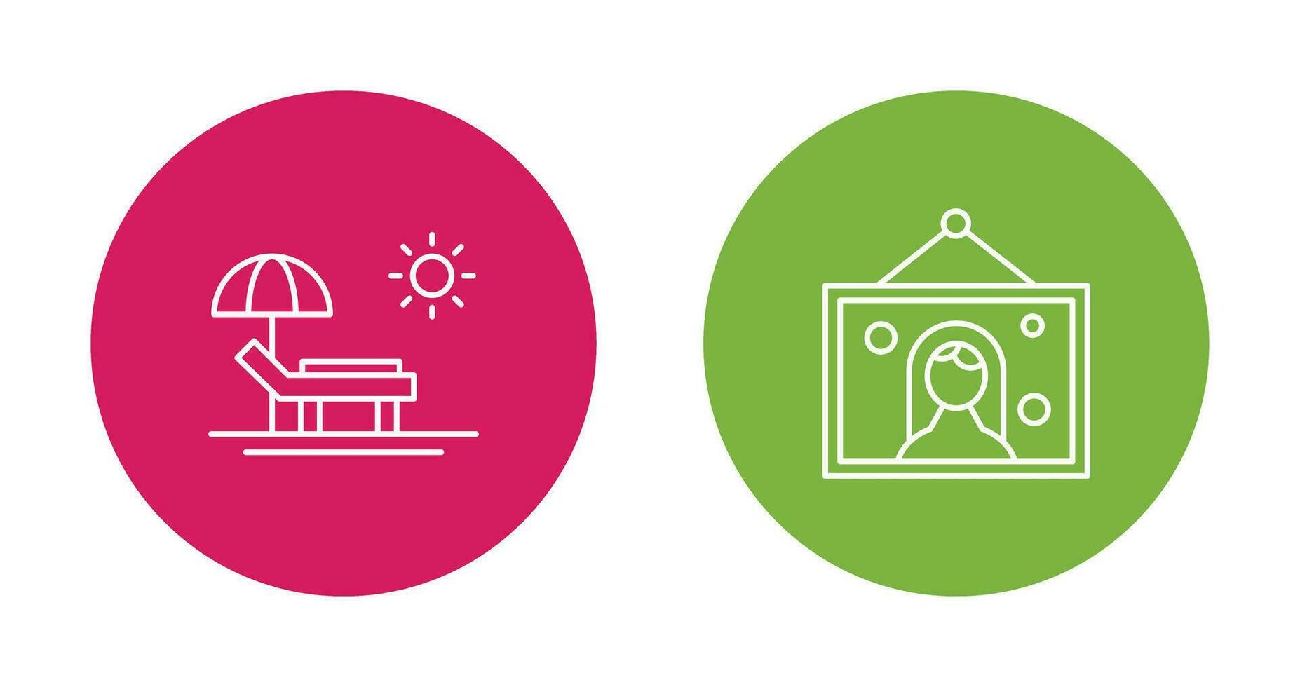 Hammock and Wedding Photo Icon vector