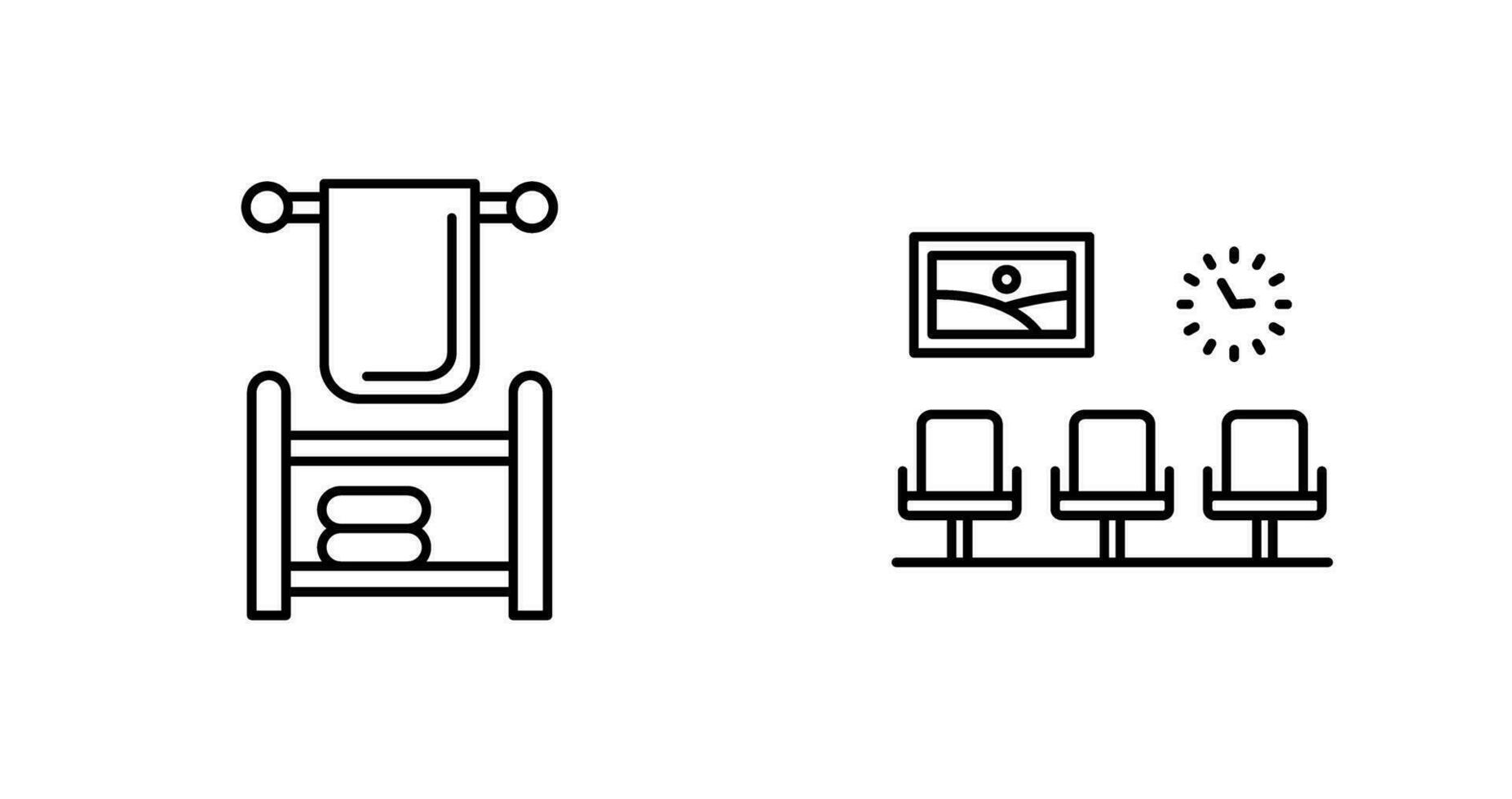 toalla y asientos icono vector