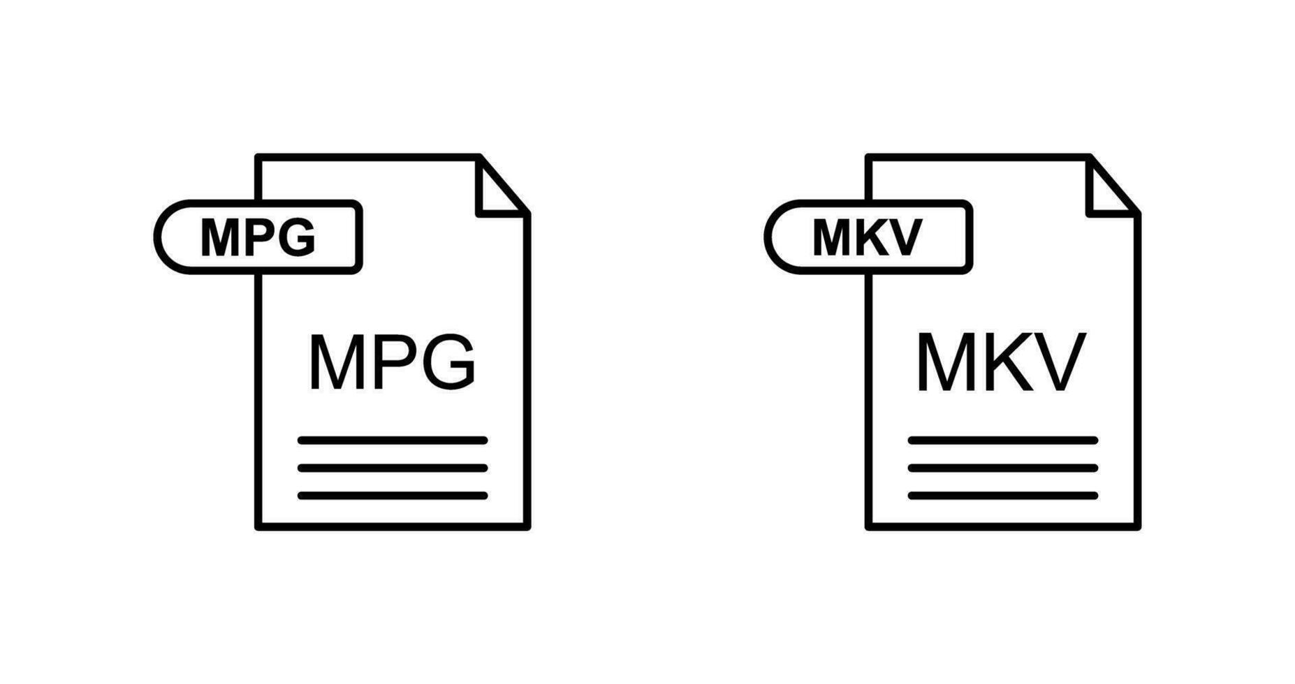 MPG and MKV Icon vector