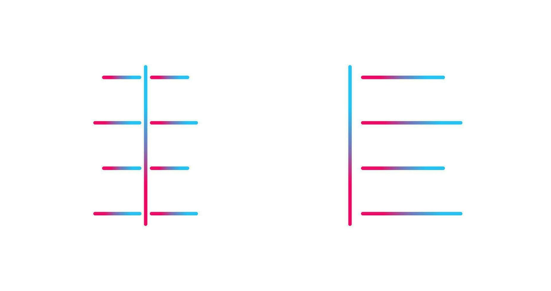 center align and left align  Icon vector