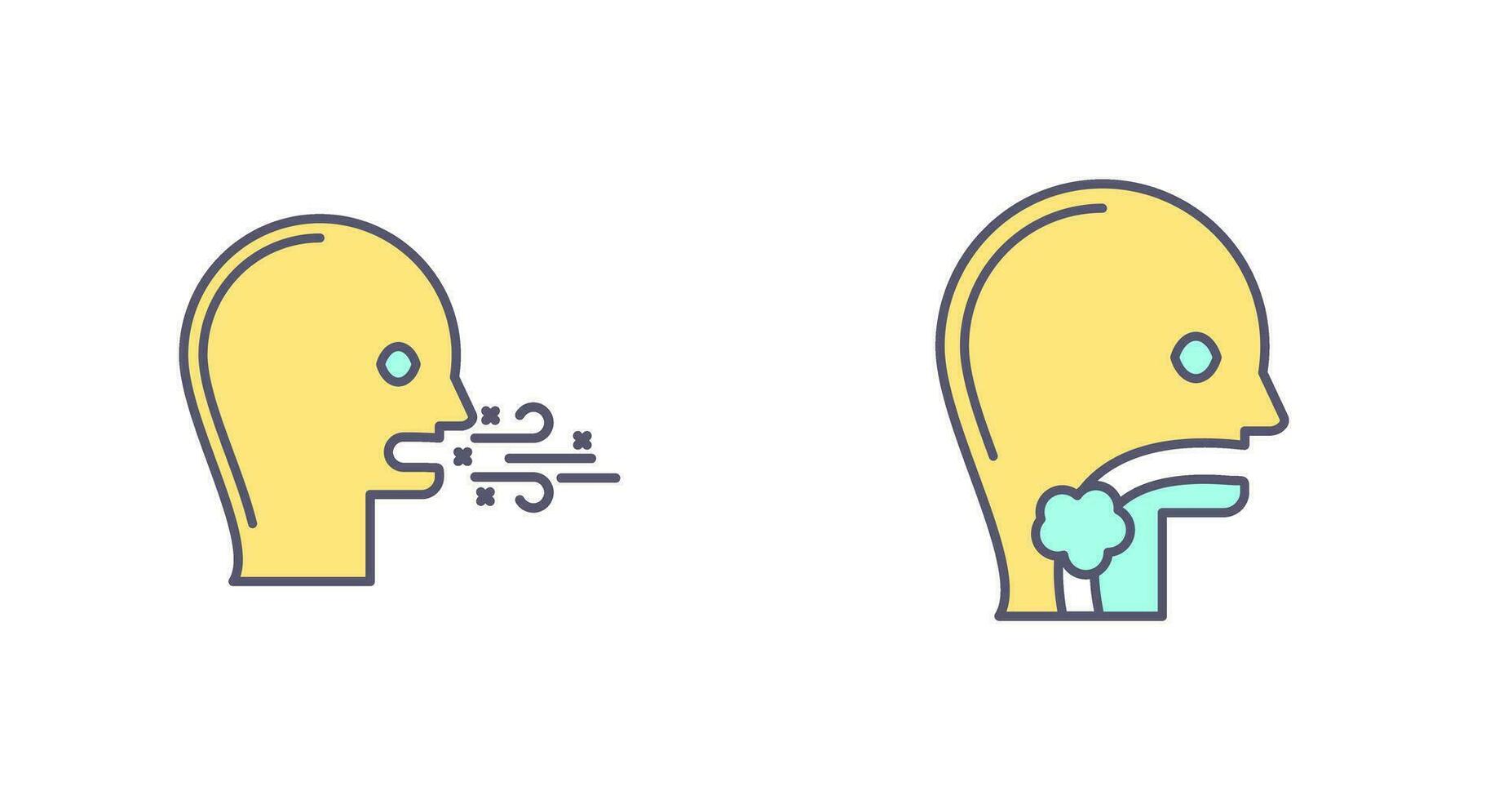 Bad Breath and Throat Cancer Icon vector