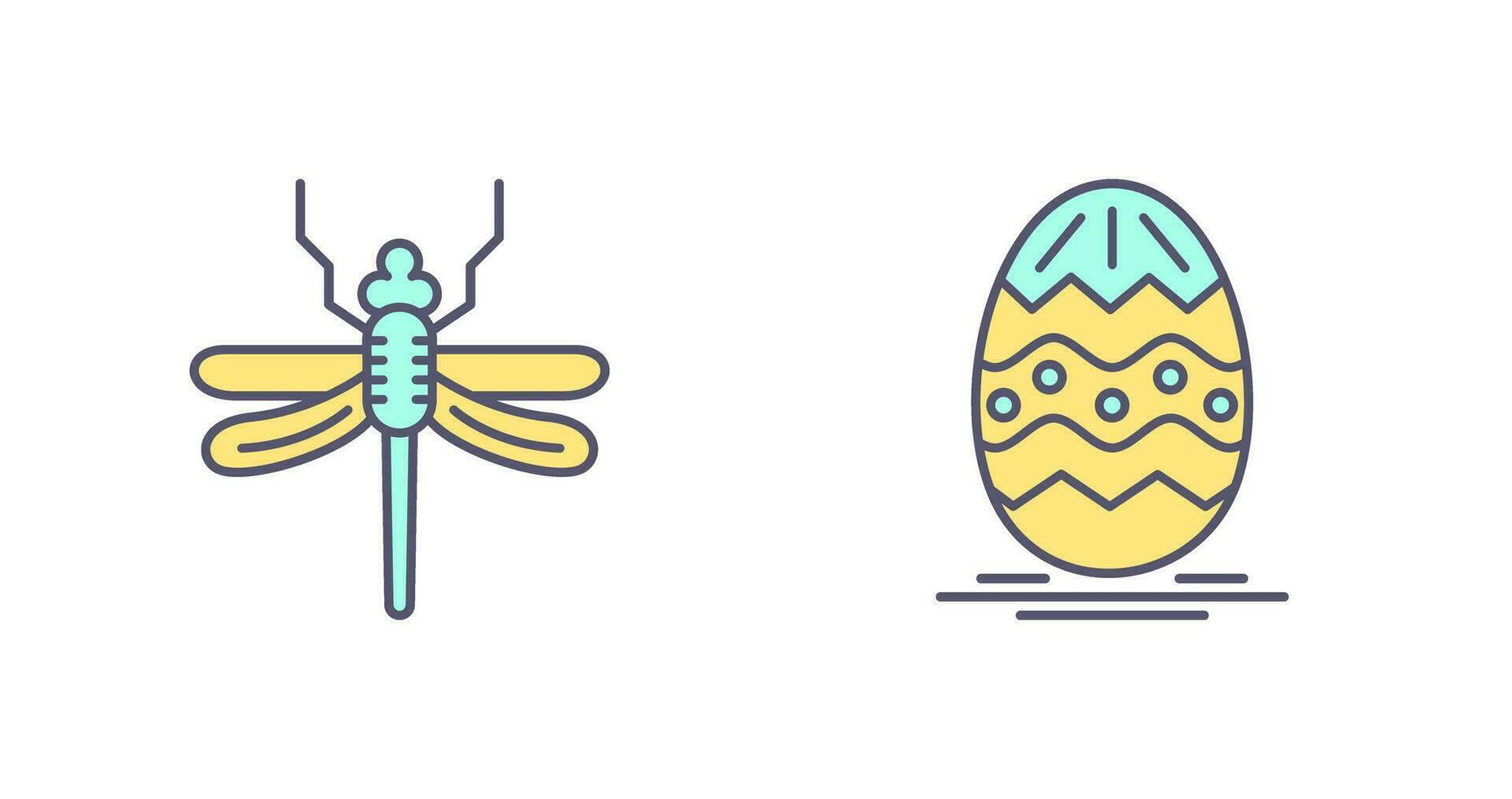 Dragonfly and Easter  Icon vector