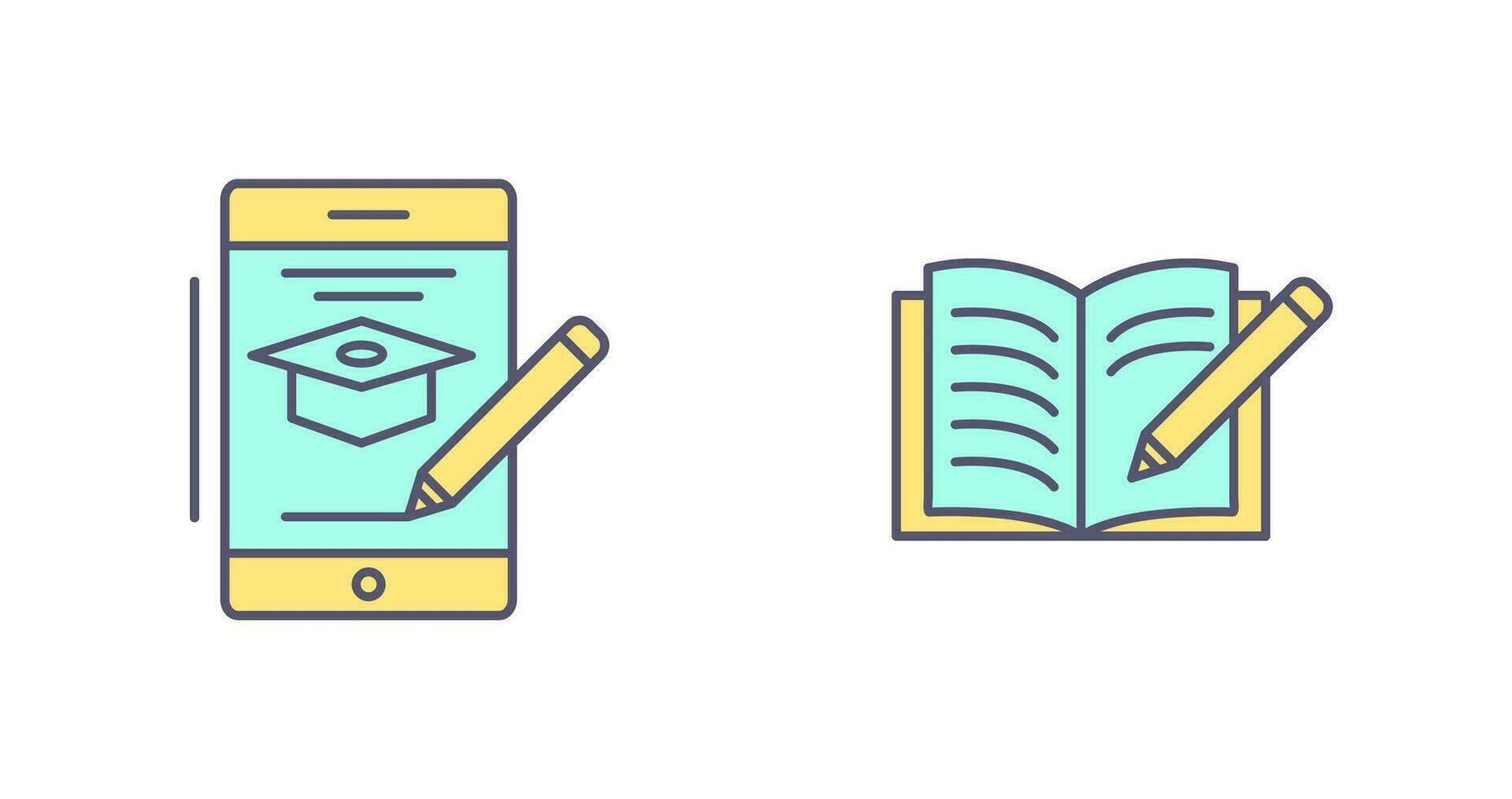 Online Course and Write Icon vector