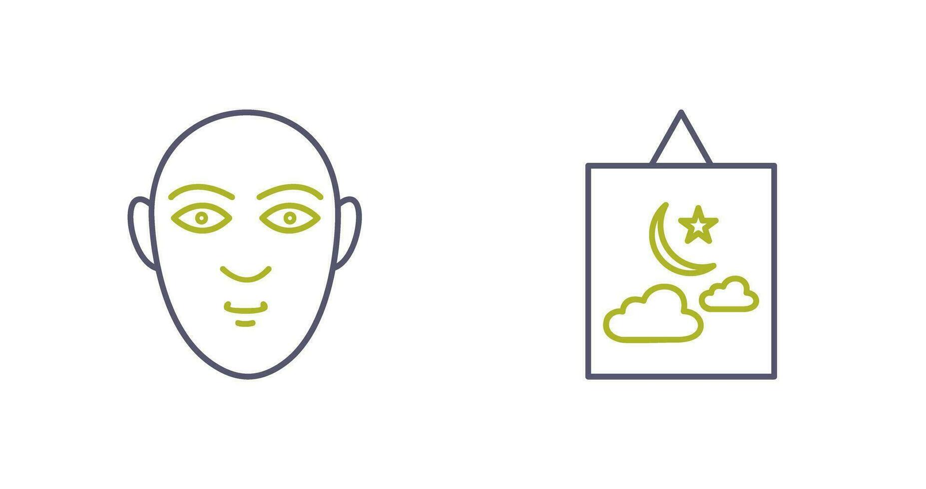 Human face and Hanging Icon vector