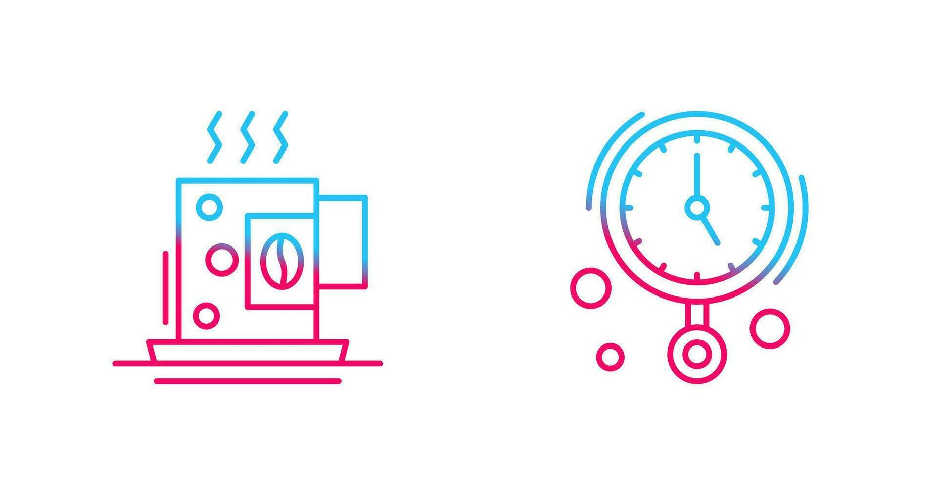 Coffee Cup and Wall Clock Icon vector