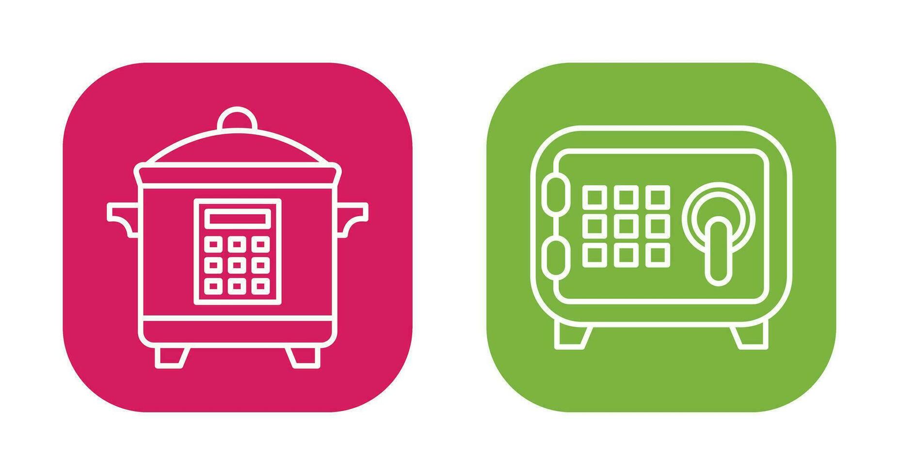 Cooker and Safe Box Icon vector