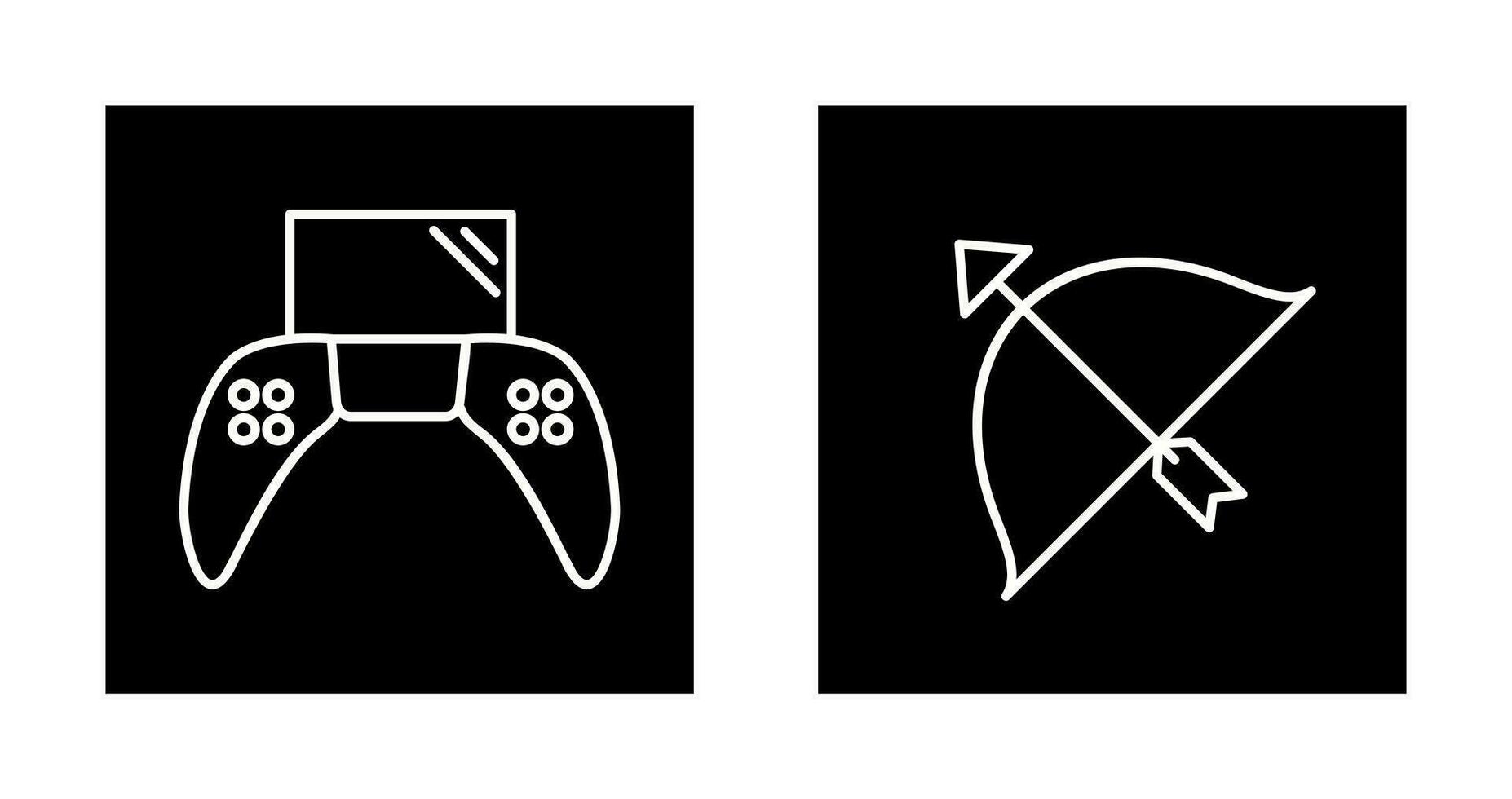 Play Station and Archery Icon vector