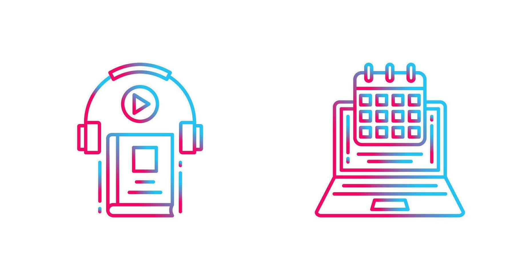 Timetable and Audio Book Icon vector