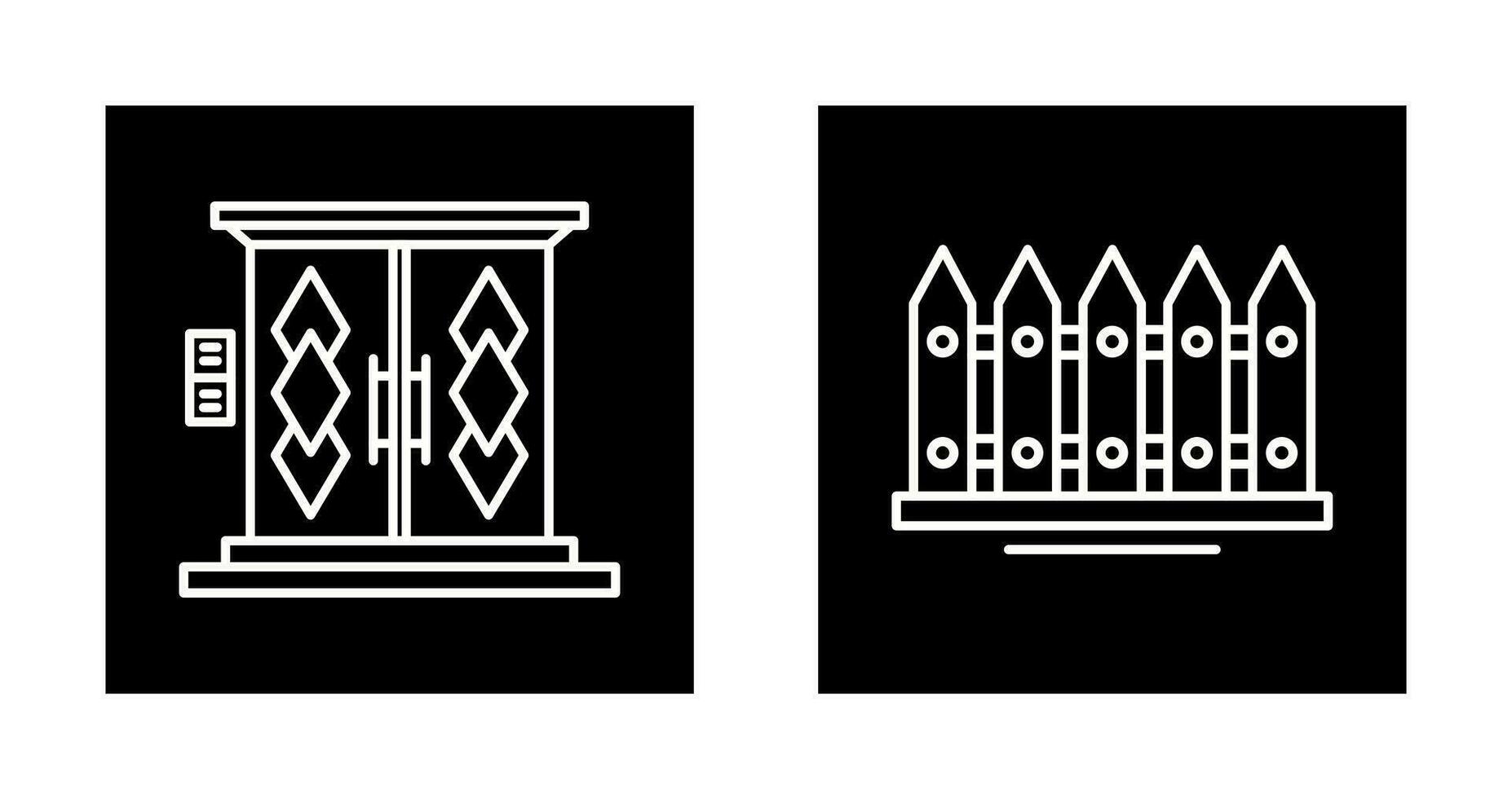 Door and Fence Icon vector