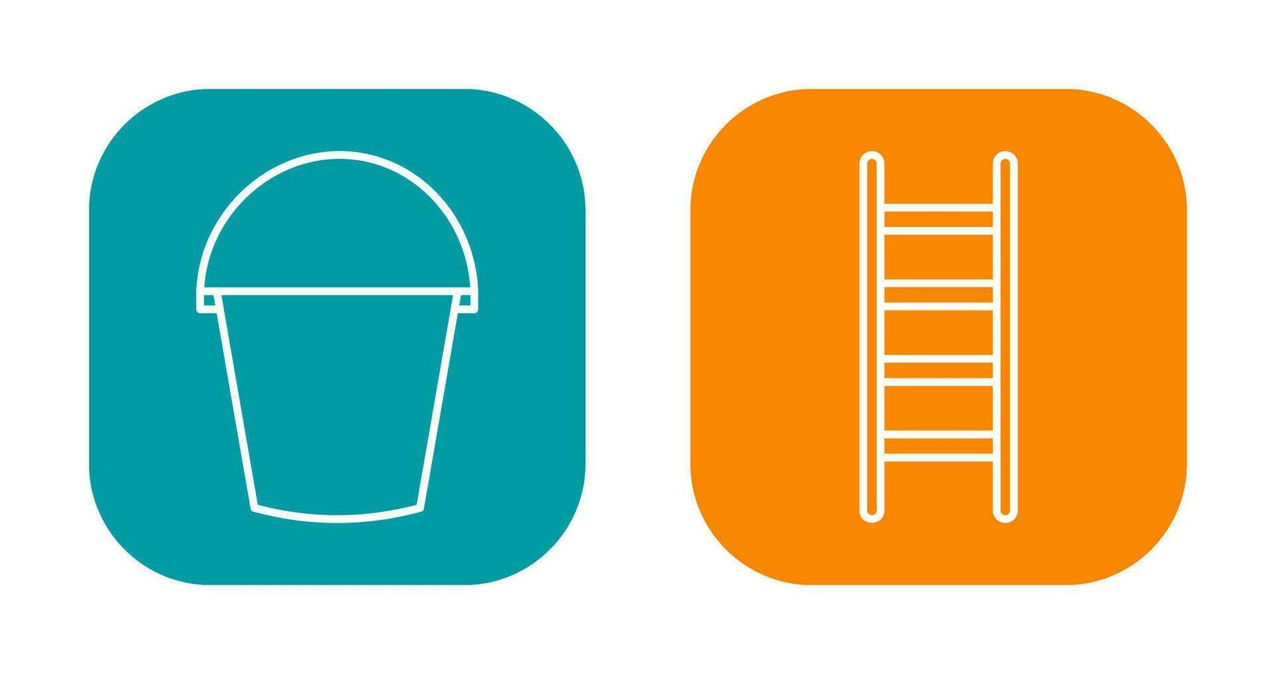 Water Bucket and Ladder Icon vector