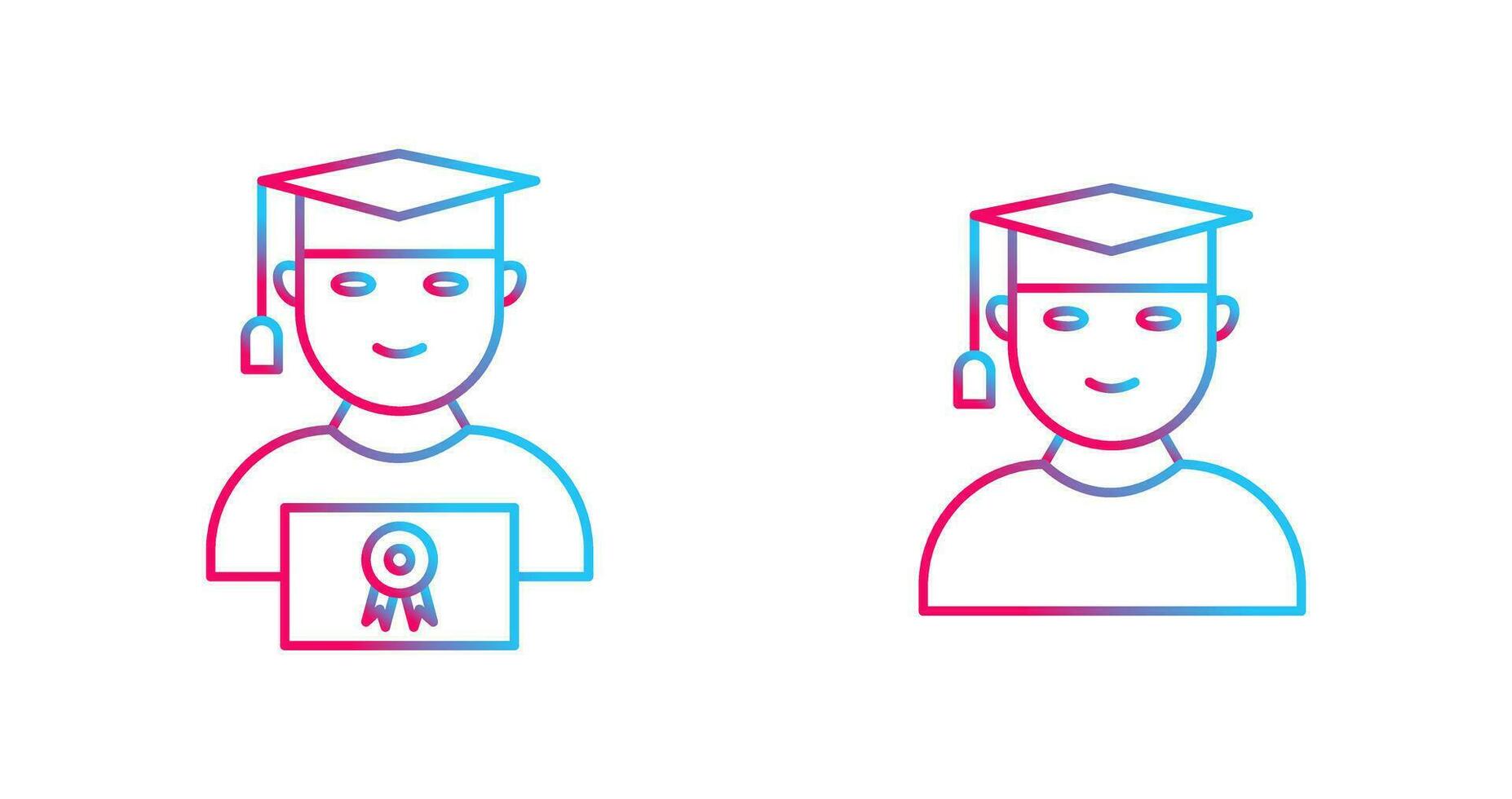 Student Holding Degree and Male Graduate Icon vector