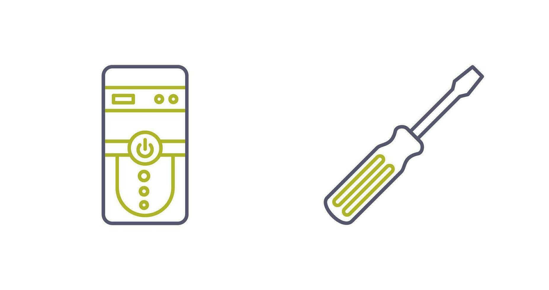 Cpu and Screw driver Icon vector