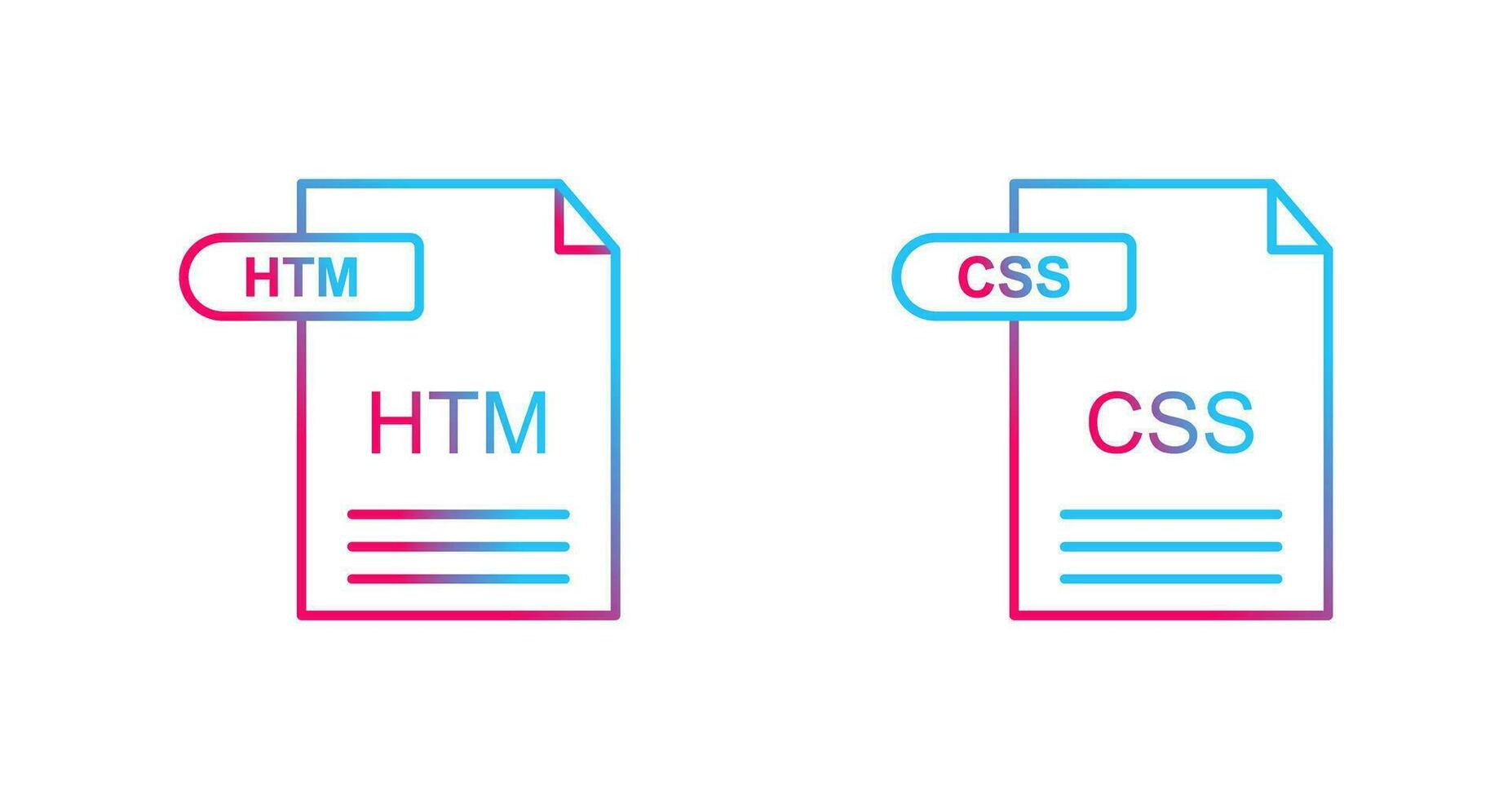 HTM and CSS Icon vector