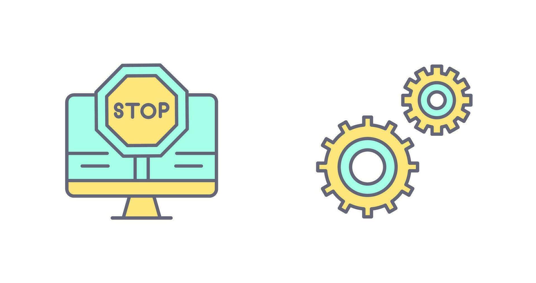 Stop and Setting  Icon vector