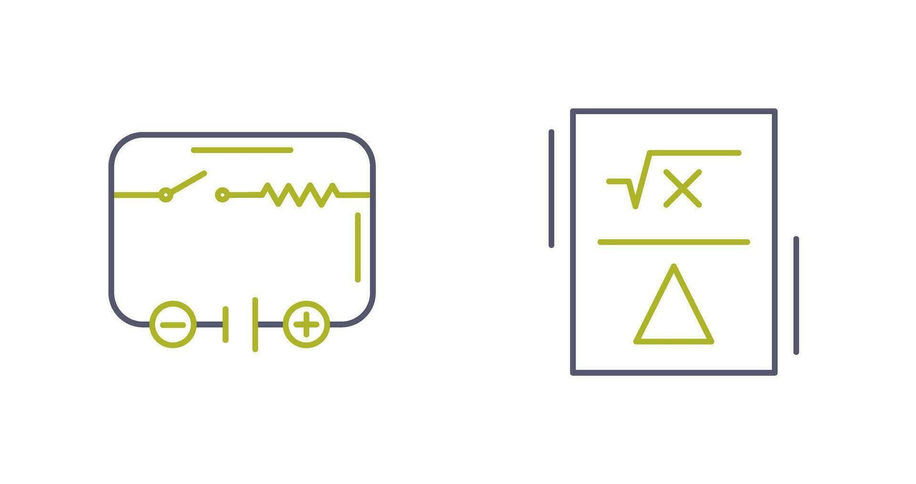 eléctrico circuito y fórmula icono vector