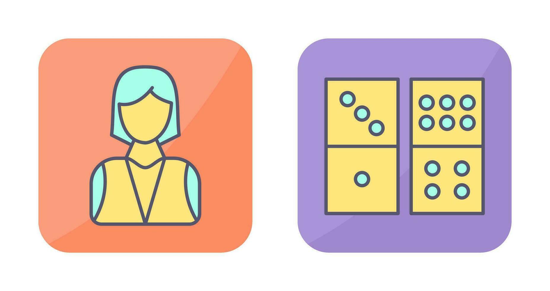 elegant lady and domino game Icon vector