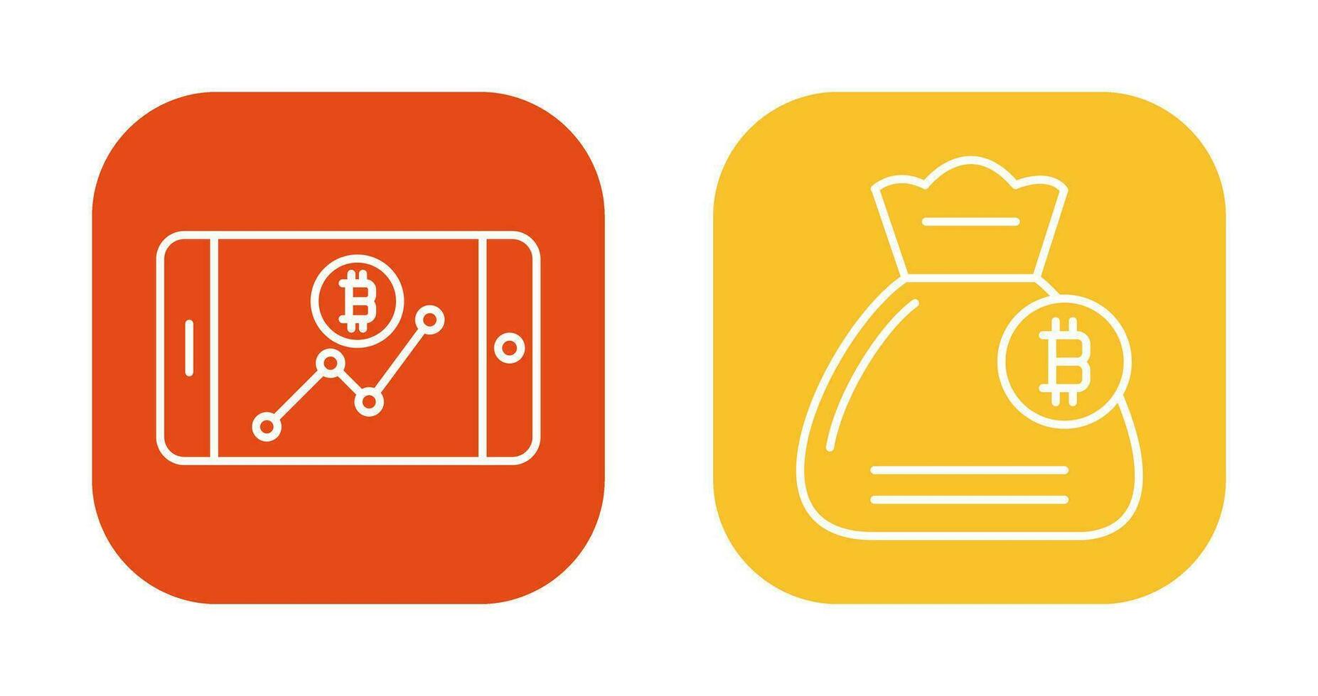 línea gráfico y dinero bolso icono vector
