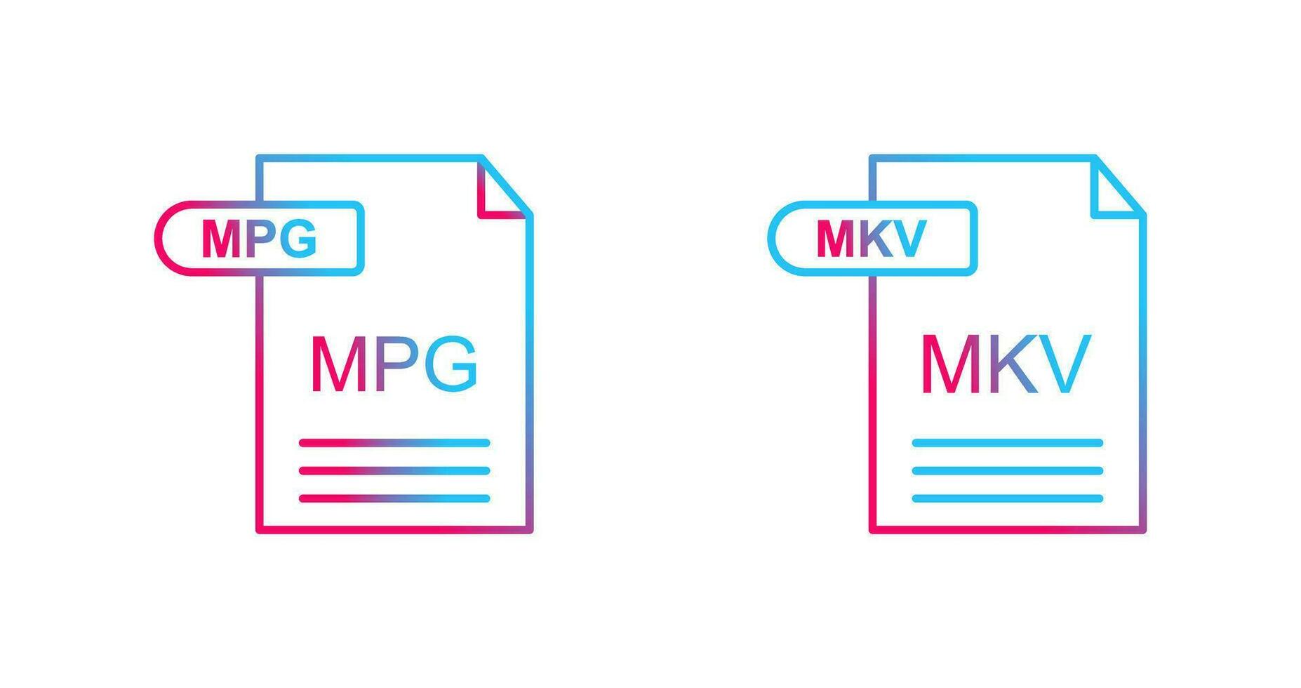 MPG and MKV Icon vector