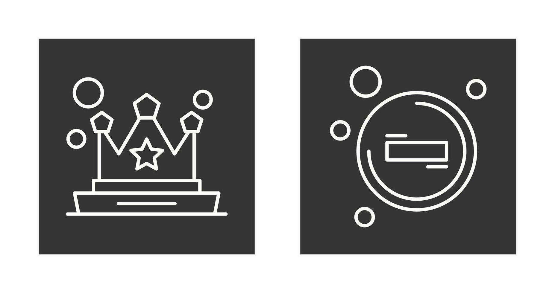 Crown and Remove Icon vector
